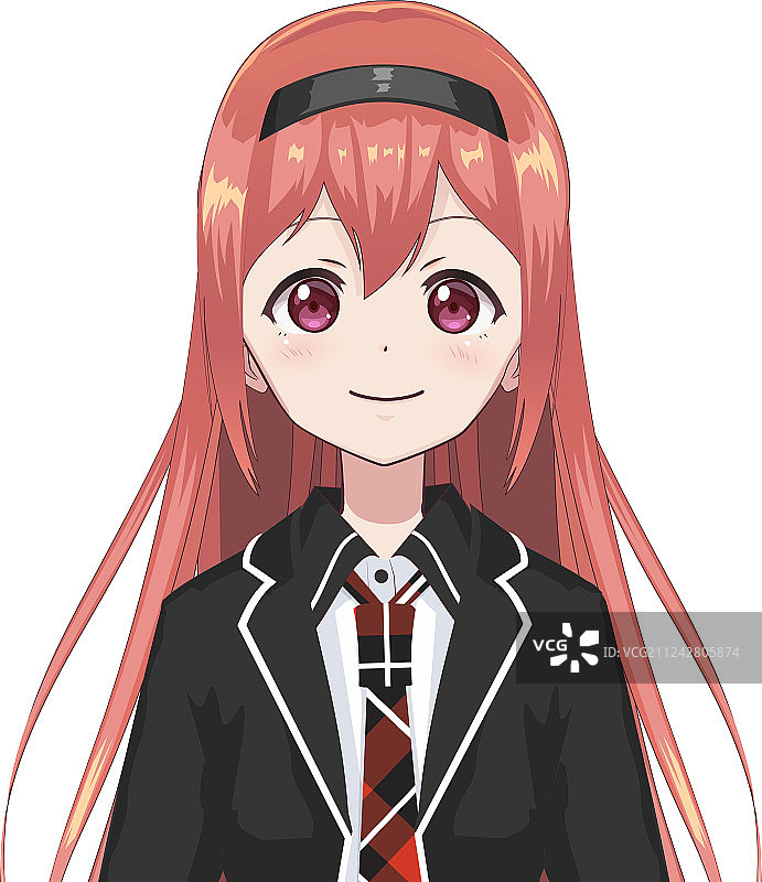 动漫漫画头像女学生图片素材