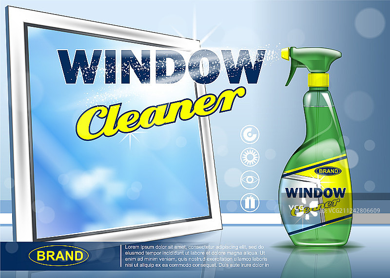 清洁窗户的广告方式写实图图片素材