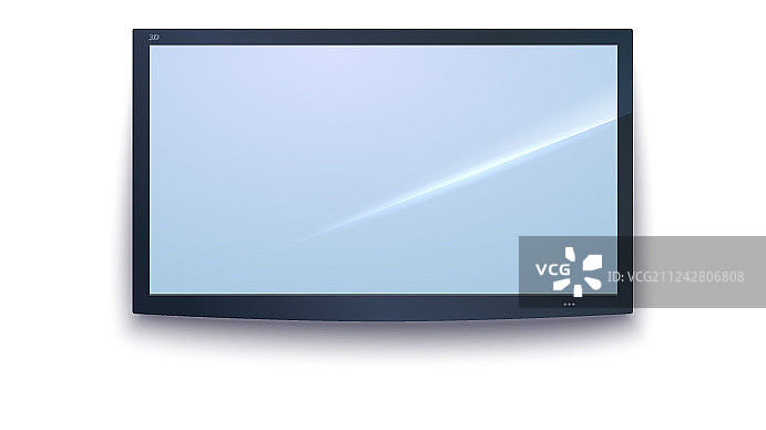 智能电视图标：深色电视屏幕LED显示器图片素材