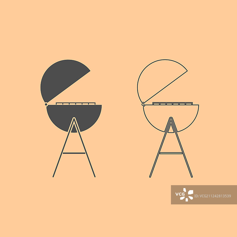 烧烤或烤架深灰色图标图片素材