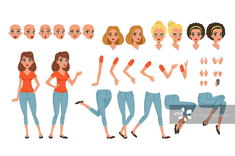 年轻女子角色创建图片素材