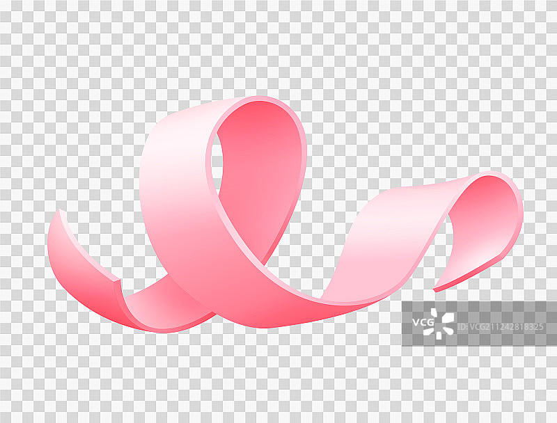 逼真粉色丝带白色背景图片素材