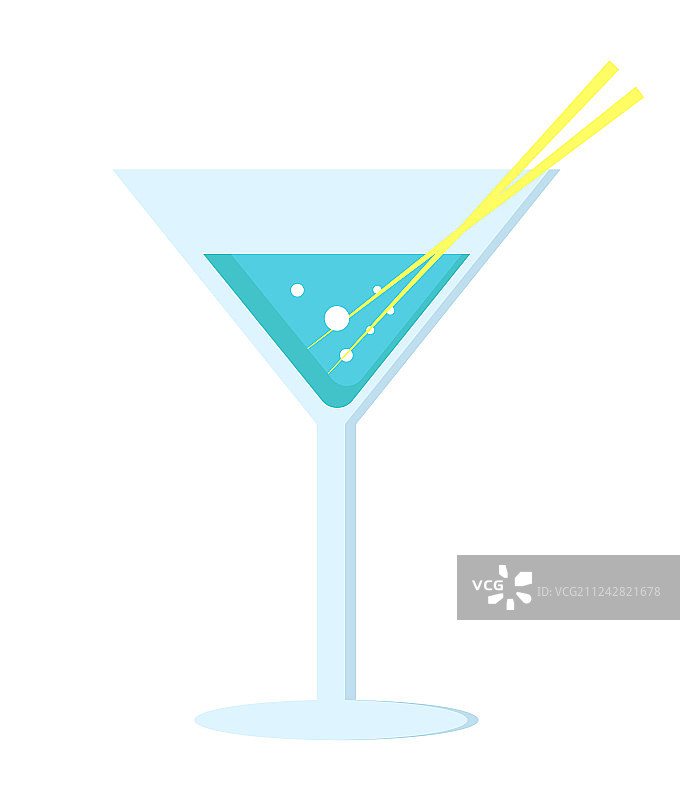 长脚杯装玛格丽塔鸡尾酒与雨伞图片素材