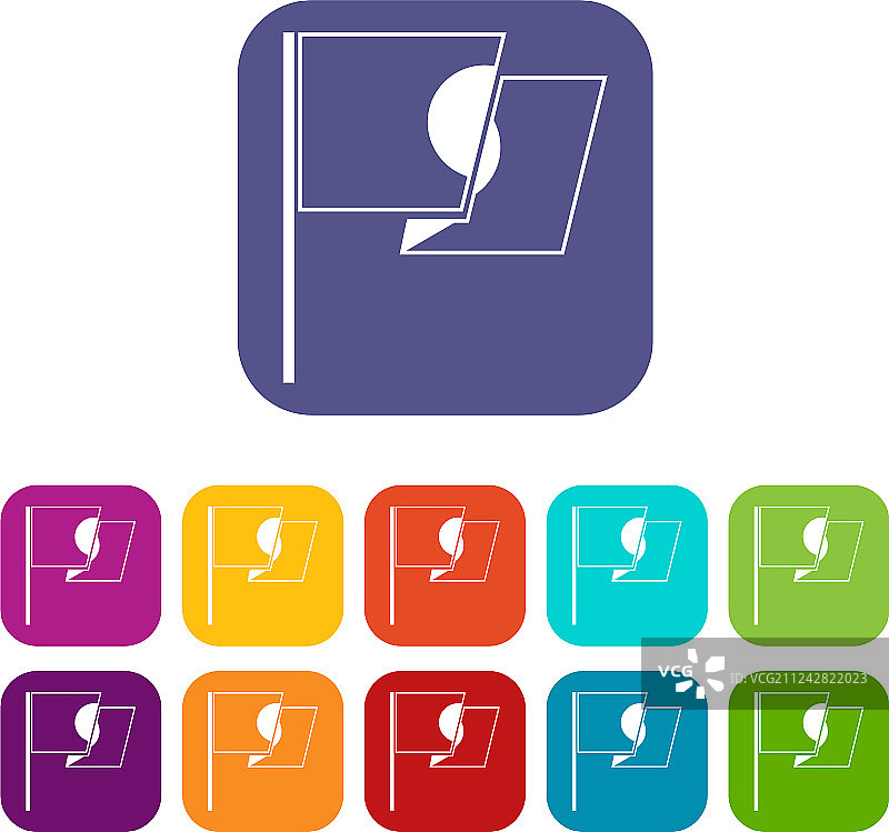 日本国旗图标集图片素材