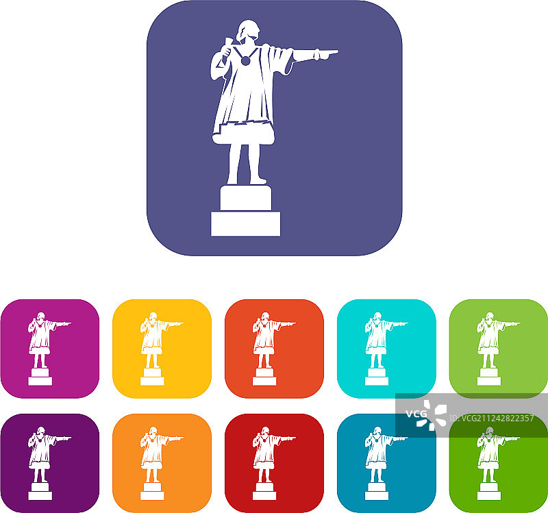 哥伦布纪念碑图标合集图片素材