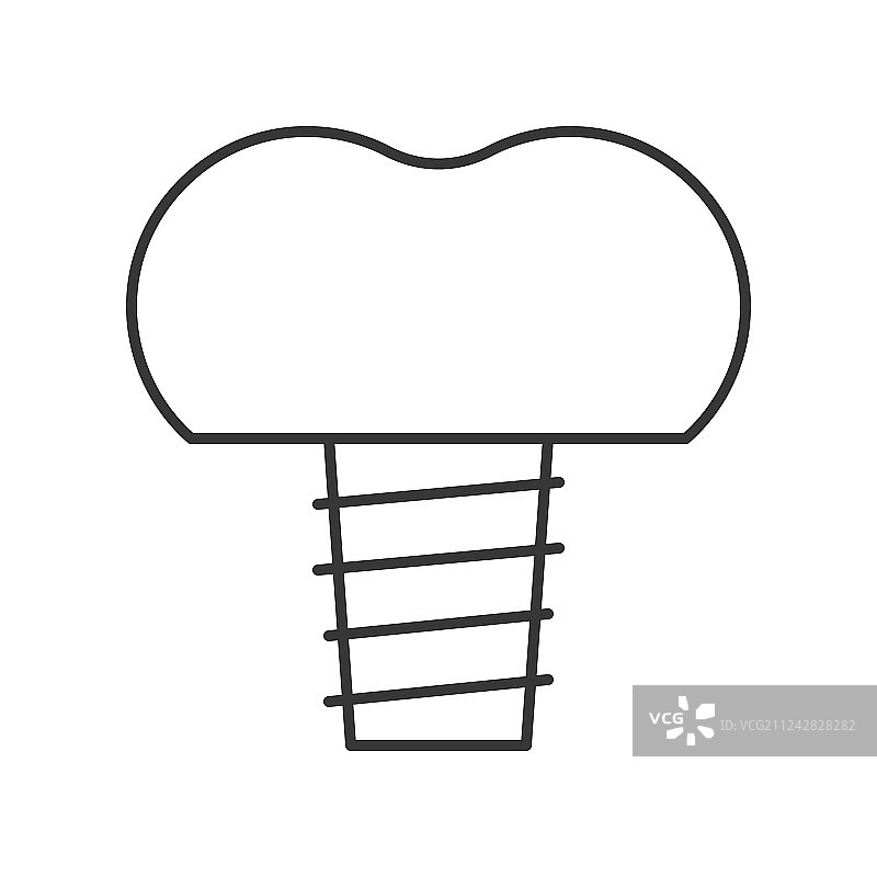 牙齿植入简单轮廓图标牙科护理图片素材