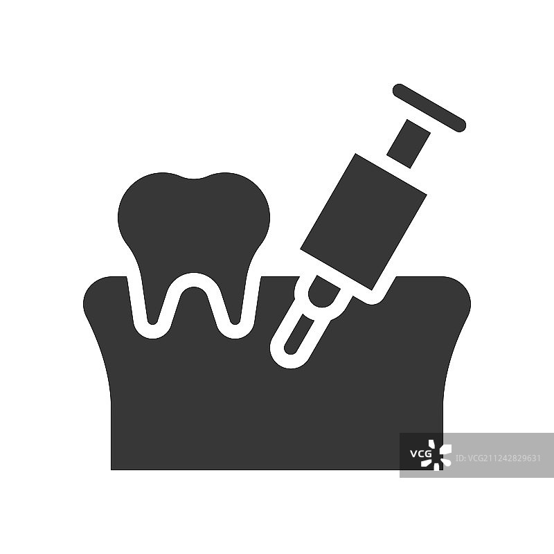 带有麻醉注射器的牙龈牙齿图片素材