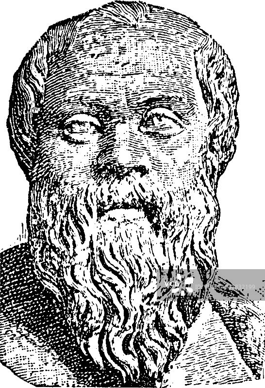 苏格拉底复古半身像图片素材