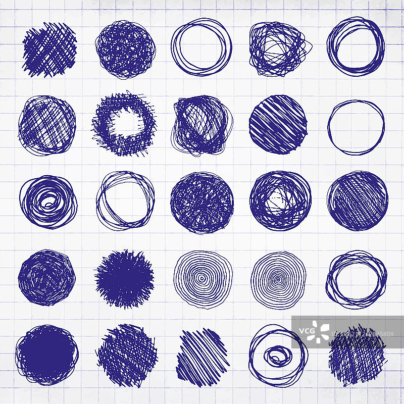蓝色铅笔手绘涂鸦边框合集图片素材