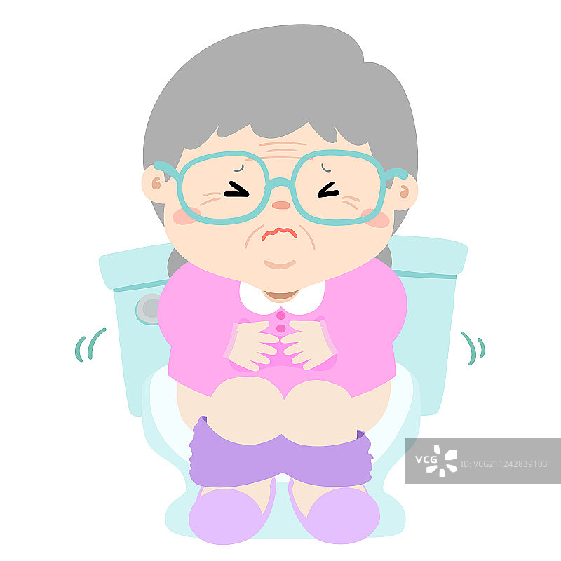 卡通：祖母腹泻图片素材