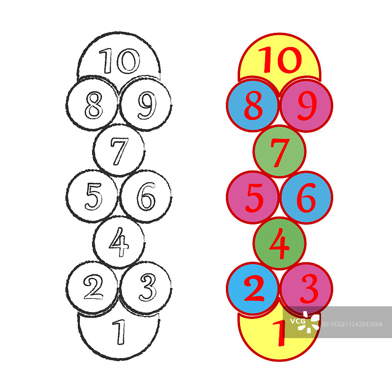 儿童跳房子游戏街景图片素材