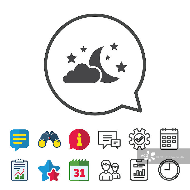 月亮云彩星星标志梦想符号图片素材