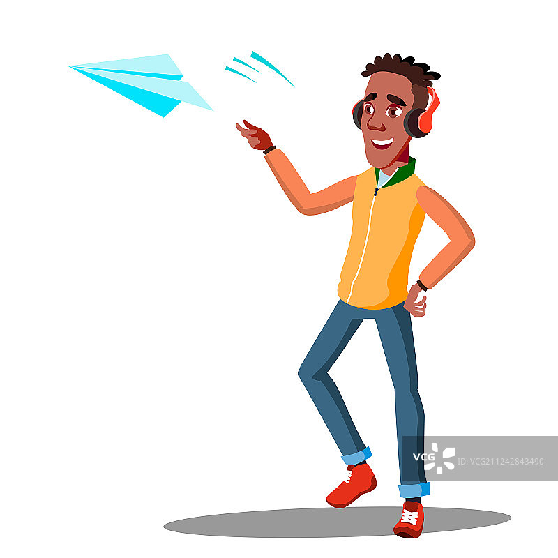 放飞纸飞机的青少年图片素材