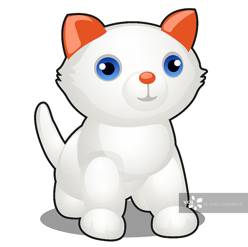白色背景上的可爱猫咪玩具图片素材