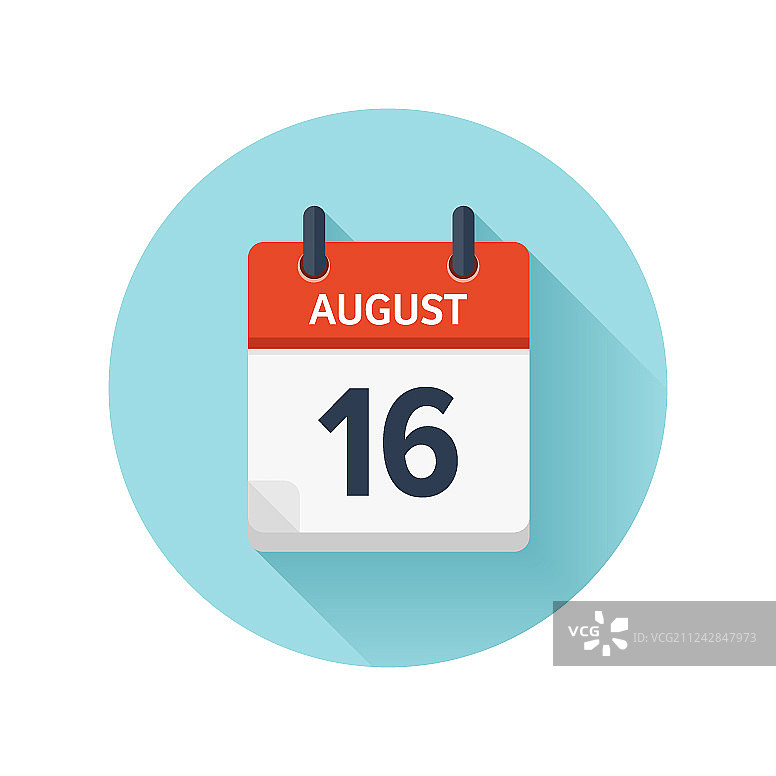 8月16日扁平每日历图标图片素材