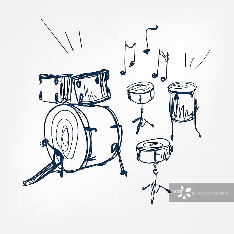 鼓组草图隔离设计图片素材