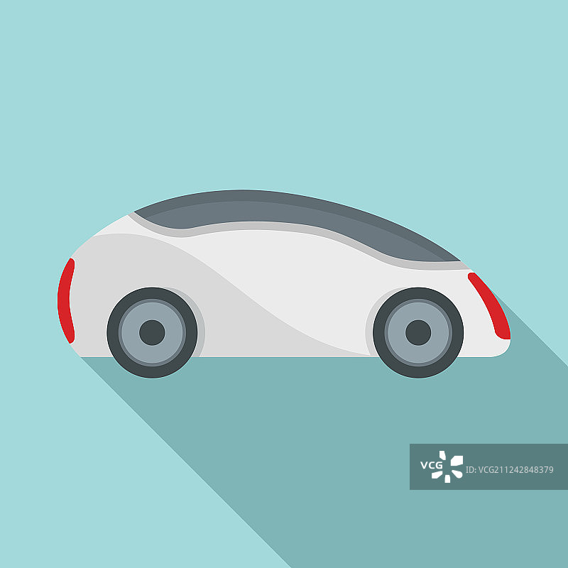 未来无人驾驶汽车扁平风格图标图片素材