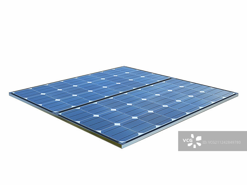白底白色背景下分离的,可再生清洁能源概念的太阳能电池板素材图片素材