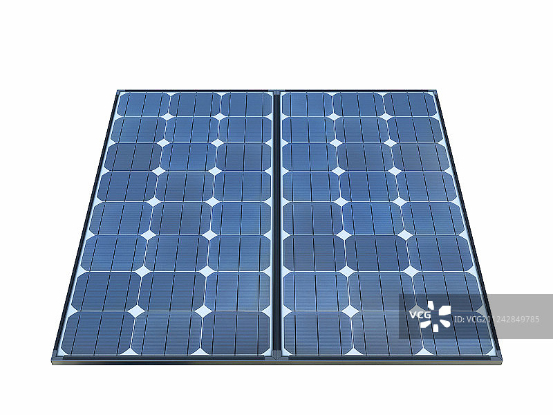 白底白色背景下分离的,可再生清洁能源概念的太阳能电池板素材图片素材