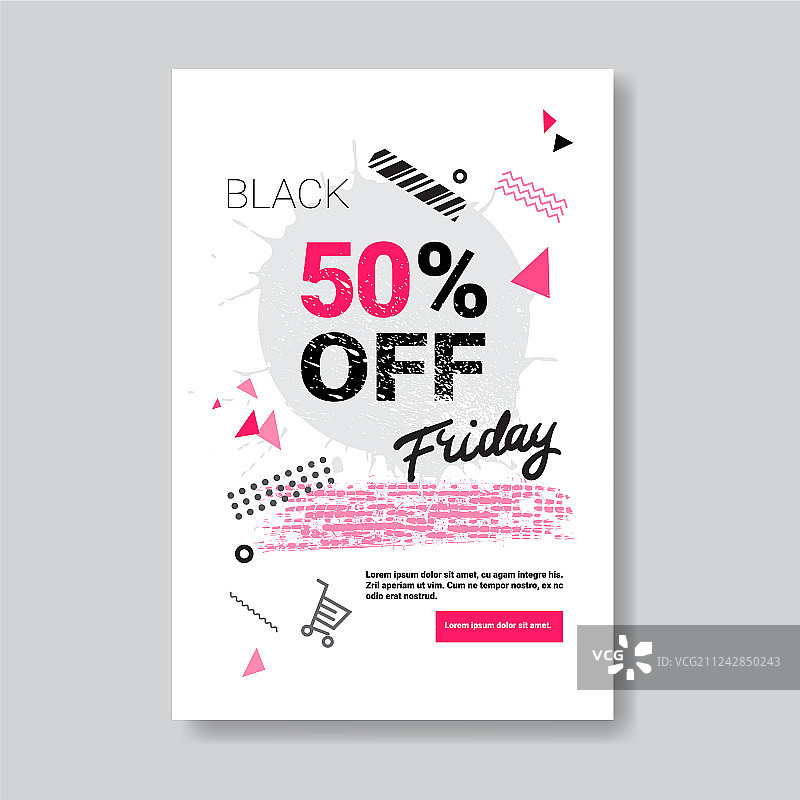 带粉色文案空间的黑色星期五促销banner图片素材