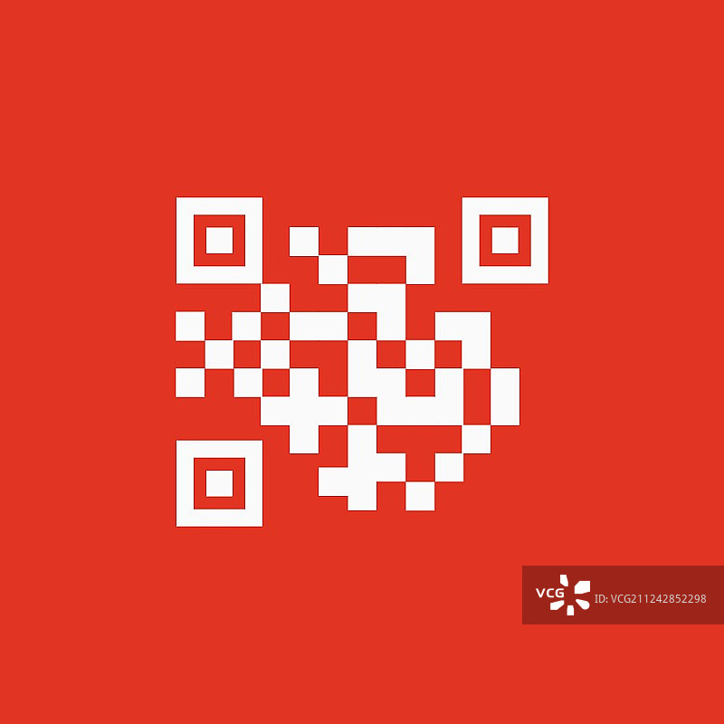 二维码图标链接和URL符号（扁平风格）图片素材