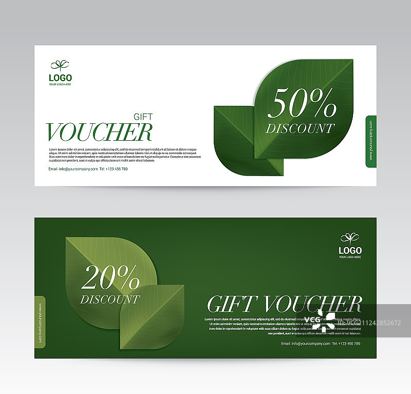 水疗酒店度假村礼品券模板图片素材