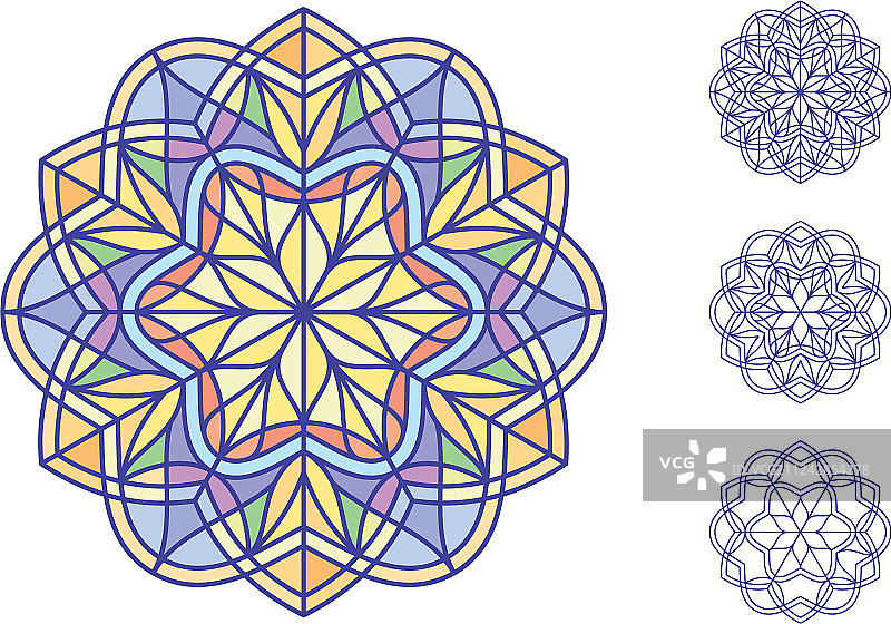 彩色玻璃窗模板图片素材