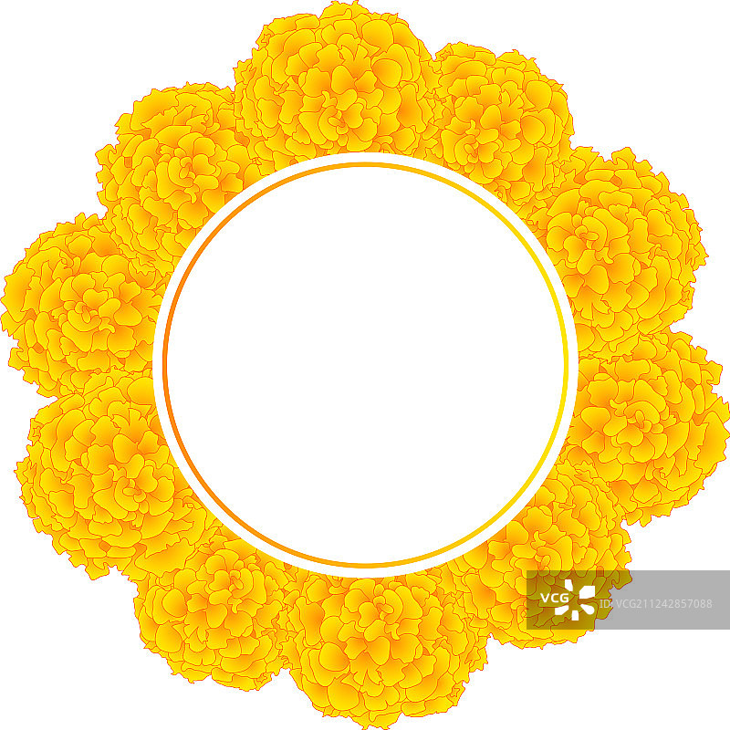 黄色万寿菊banner花环图片素材
