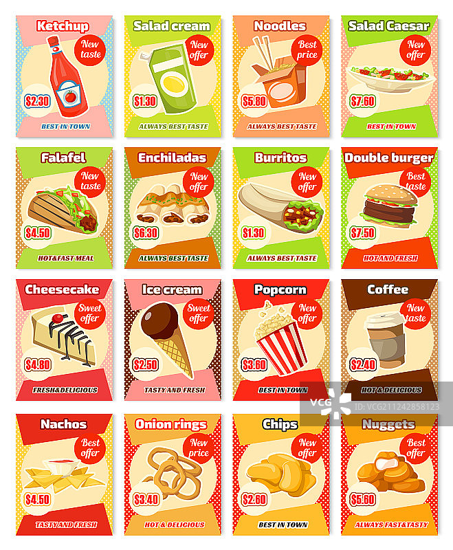 街头快餐小吃菜单图片素材