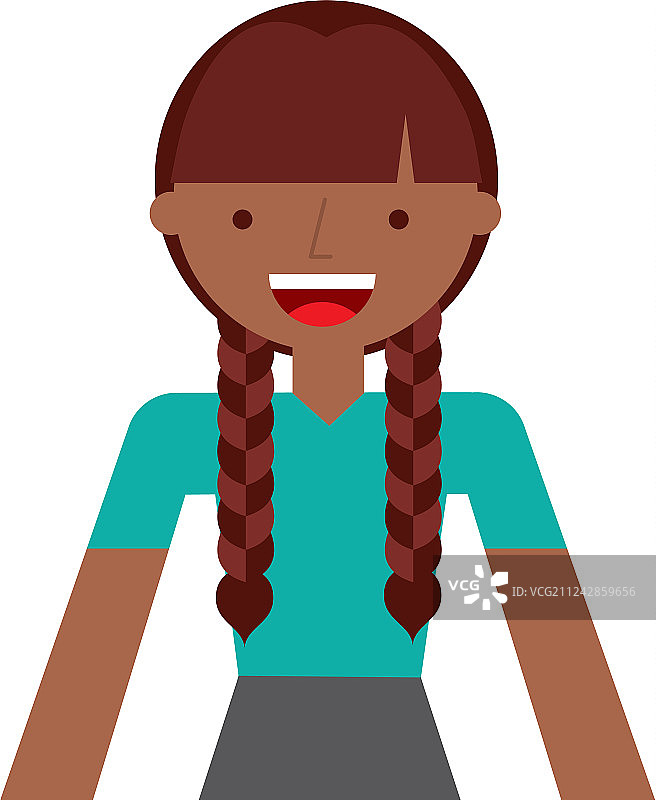 编着辫子的年轻女人图片素材