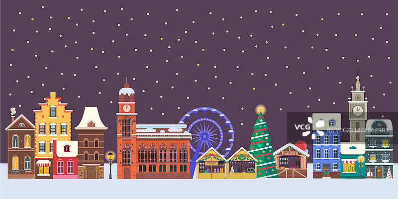 欧洲圣诞城市banner图片素材
