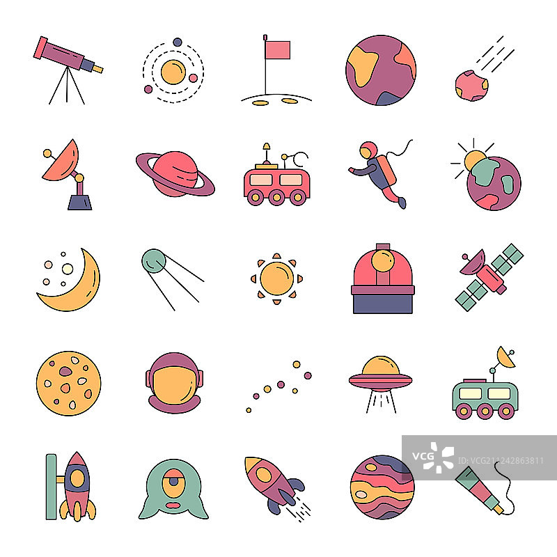 太空图标合集图片素材
