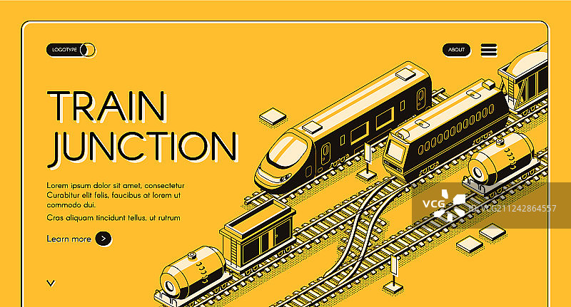 2.5D铁路枢纽网站模板图片素材