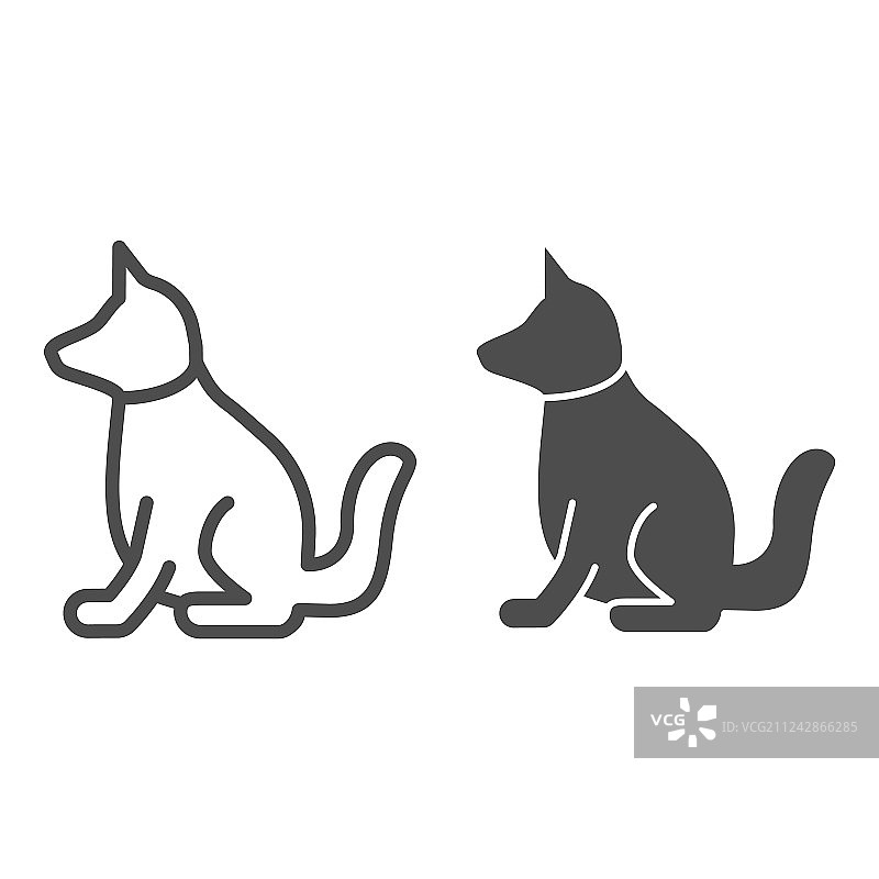 狗的轮廓和标志图标图片素材