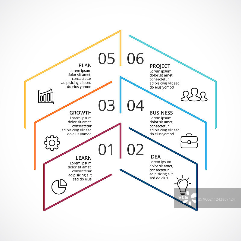 向上箭头线性信息图表图片素材