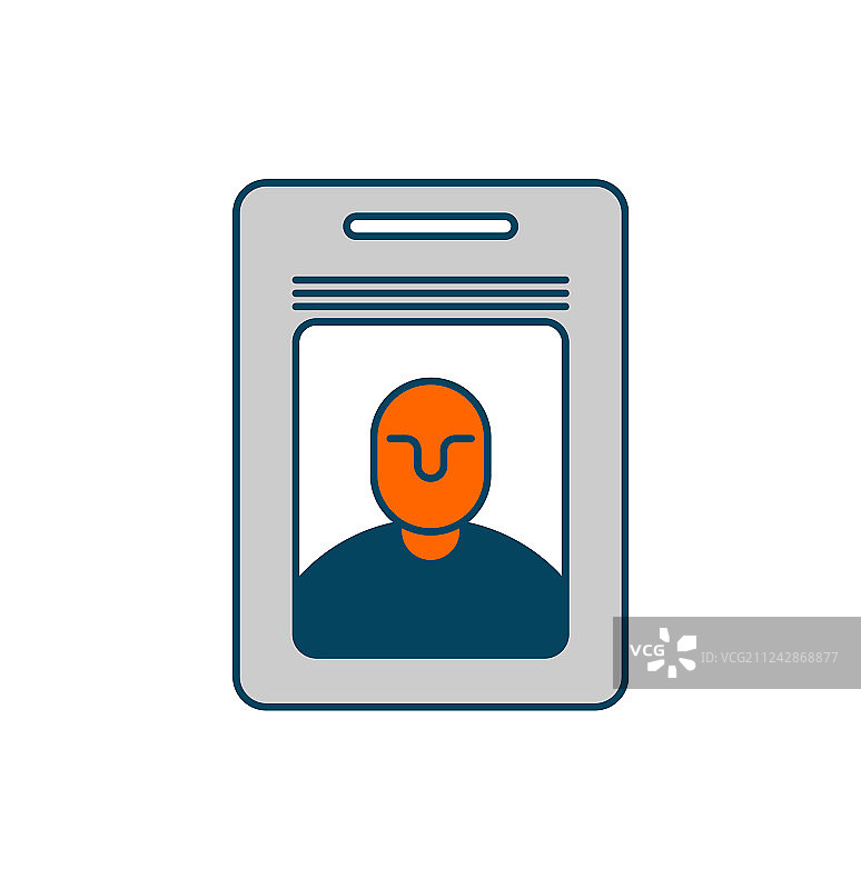 白色背景上的员工通行证胸牌图片素材