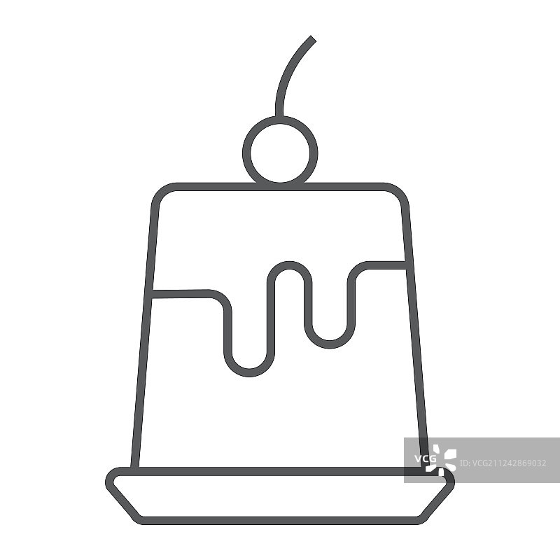 美味布丁果冻细线图标图片素材