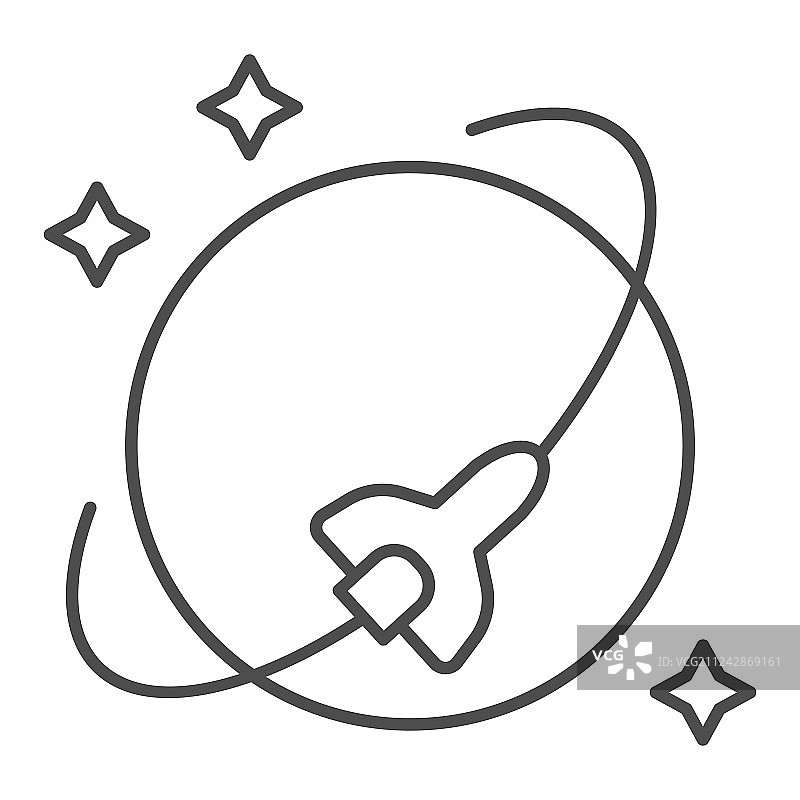航天飞机轨道细线图标图片素材