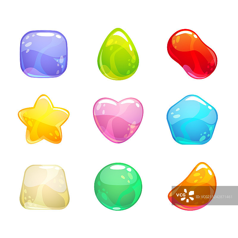 有趣的卡通彩色软糖套装图片素材