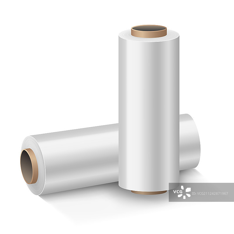 逼真3D塑料拉伸包装膜图片素材