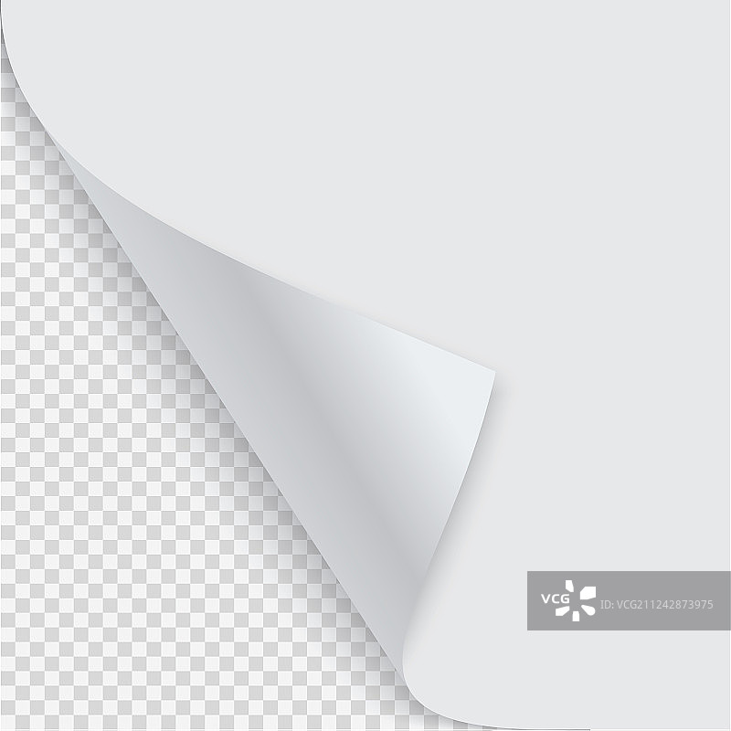 带阴影的纸张卷曲一角图片素材