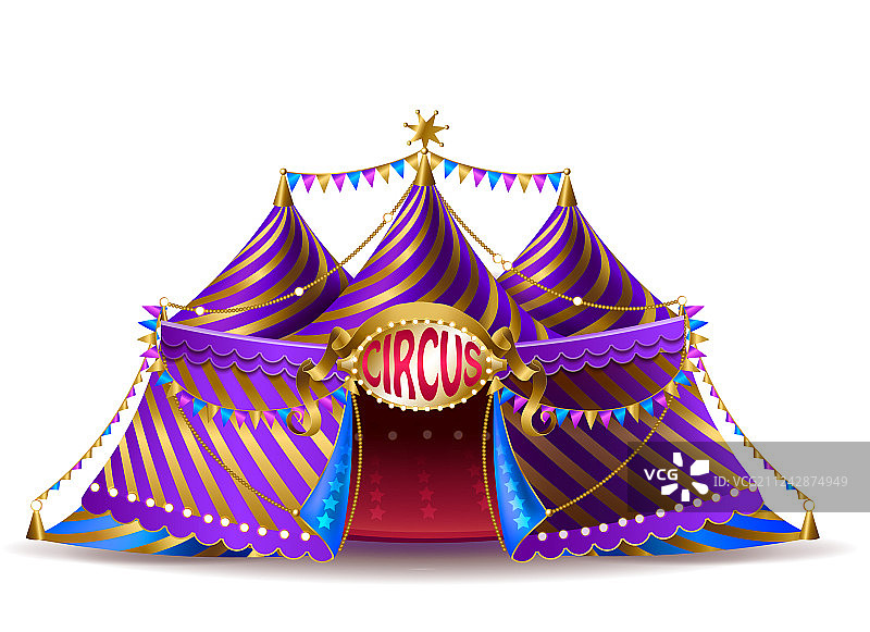 条纹马戏团表演帐篷图片素材
