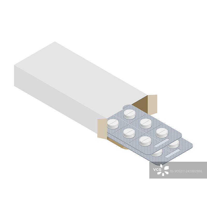 药片纸盒包装模型样机模板图片素材