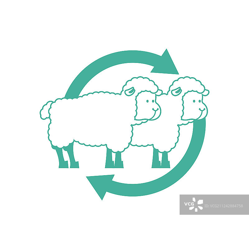 克隆绵羊实验室研究标志图片素材