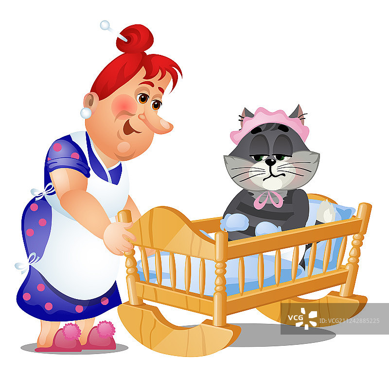 儿童秋千床上试图逃脱的条纹猫图片素材