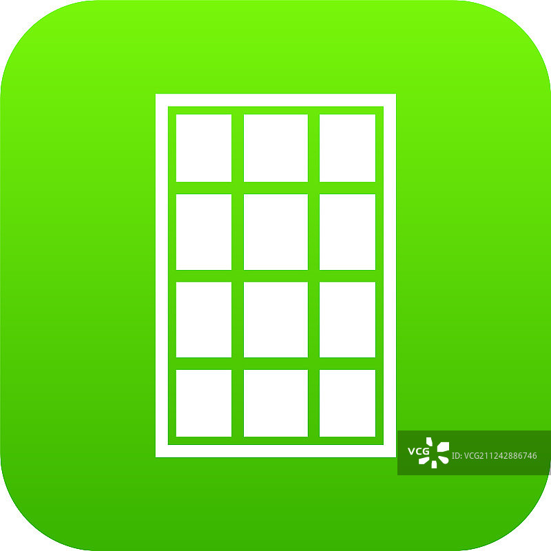 白色拱形窗户图标数字绿色背景图片素材