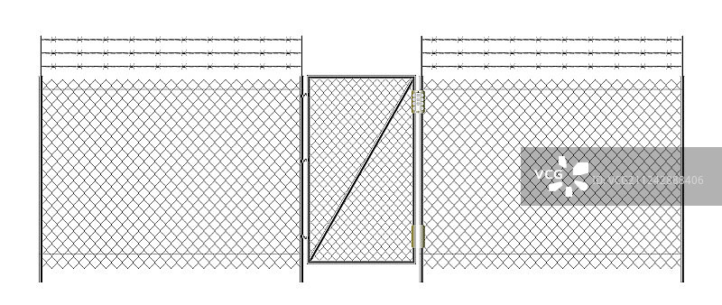 逼真金属网状围栏图片素材