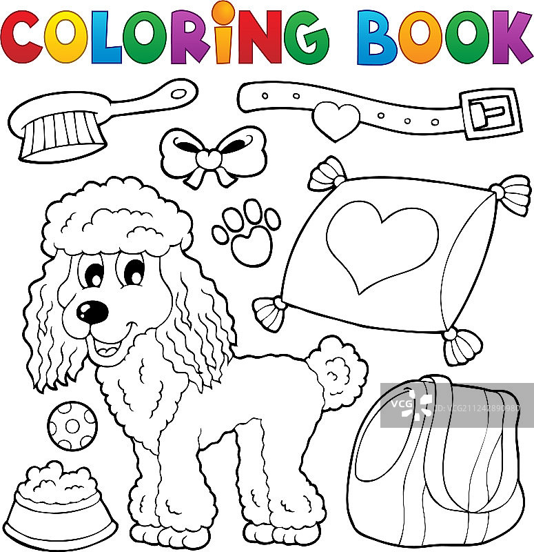 小狗主题涂色书 4图片素材