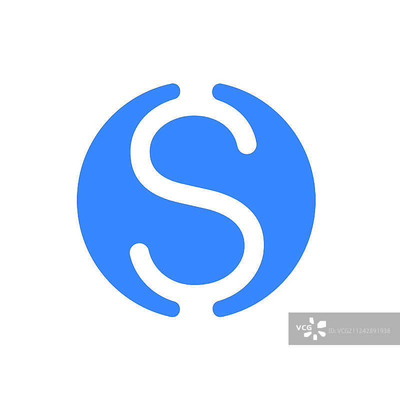字母S的现代抽象蓝色图标标志图片素材