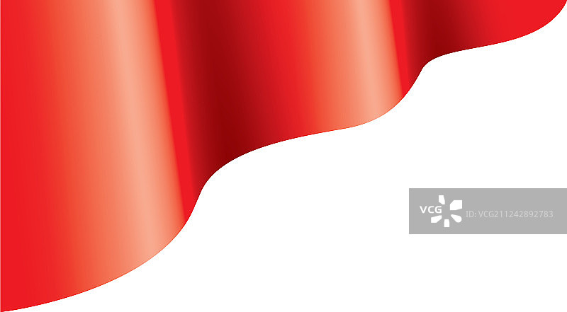 白色背景上飘扬的红旗图片素材